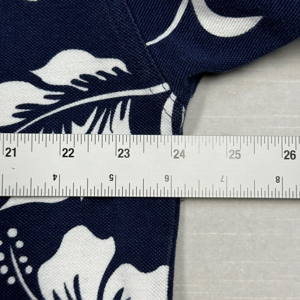 Vintage Crazy Shirts Hawaiian Polo Mens Large Blue Short Sleeve Floral Knit USA - Picture 10 of 11